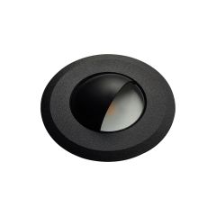 24V RD10 Puck Light-Scoop-Black Trim - Cabinet & Display LED Lights