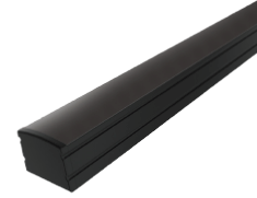 Black Aluminum Channel with black lens or Frosted Lens - 1M (3.28') - Aluminum Channel for LED Strip Lights
