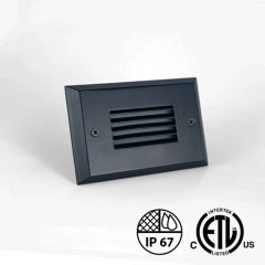 12V Louver LED Step Light - LS-RT05LV-LVR - Single Gang LED Step Lights