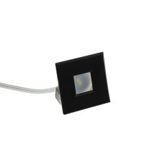 Dim to Warm Mini LED Light-3000K Warm White dims to 1800K Warm White-Square-Black Trim - LS-RD12-DTW-SQ-BK - Cabinet & Display LED Lights