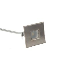 Dim to Warm Mini LED Light-3000K Warm White dims to 1800K Warm White-Square-Brushed Nickel Trim - Cabinet & Display LED Lights
