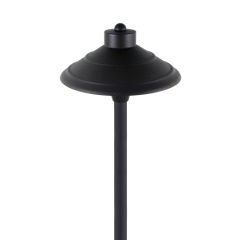 Modern Path Light with Ribbed Cap