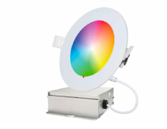 RGBW Color-Changeable Thin Recessed LED Panel Light - 4" & 6" models - Smart home capable: Google home & Alexa  - Downlights & Bulbs